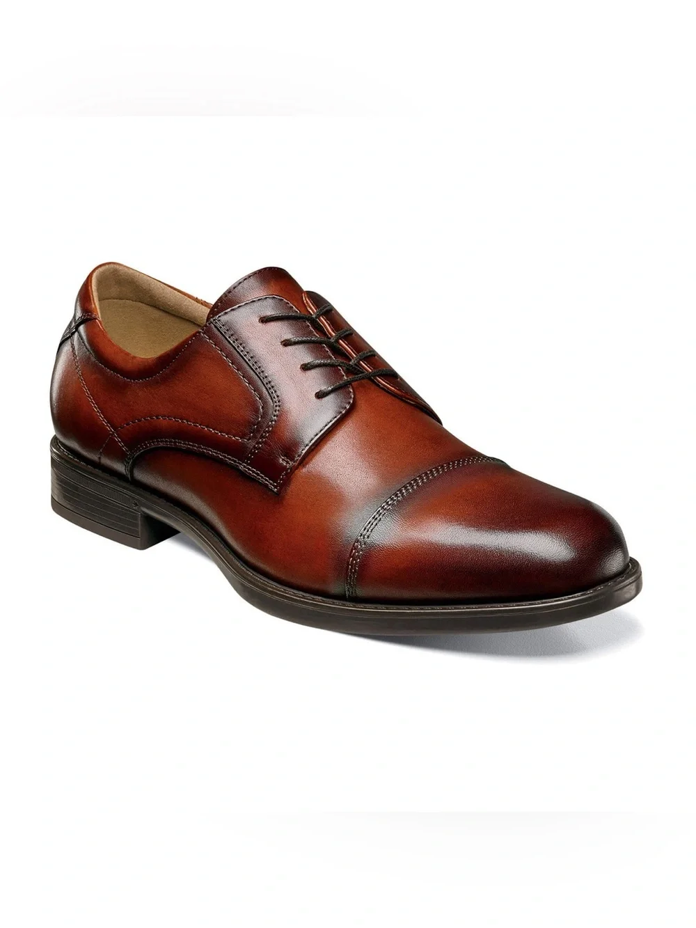 Johnston & Murphy Burnished Chestnut Brown Cap-Toe Derby PR26-10